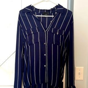 Lumiere Striped Button Down Top